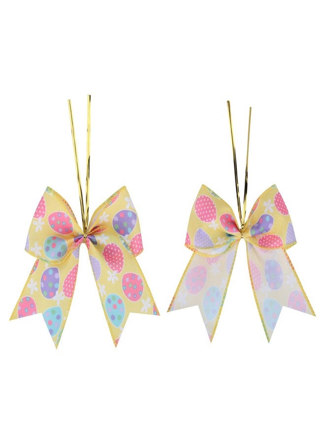Meseey 12 Pcs 6 Inch Easter Burlap Bows Spring Bunny Bow for Gift Wrapping Tree Topper Front Door Party Home Decorations (Y-Easter Egg) - Image 3
